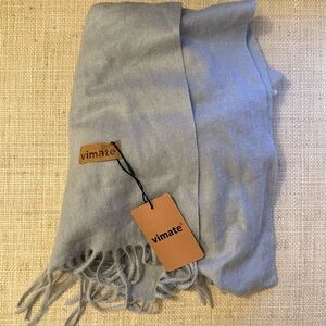✨ NWT Vimate Gray Cashmere Cotton Scarf